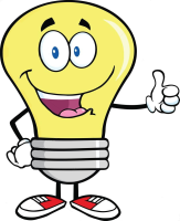 cartoon light bulb