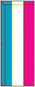 2'x5' Vertical Stripe Attention Flag Turquoise White Fuchsia