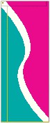 2x5 Vertical Stripe Attention Flag Turquoise White Fuchsia